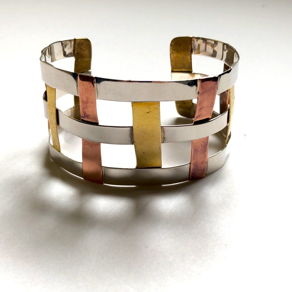 Vintage  RLM Studio – Robert Lee Morris Basket Weave Cuff -  Mixed Metal – EUC